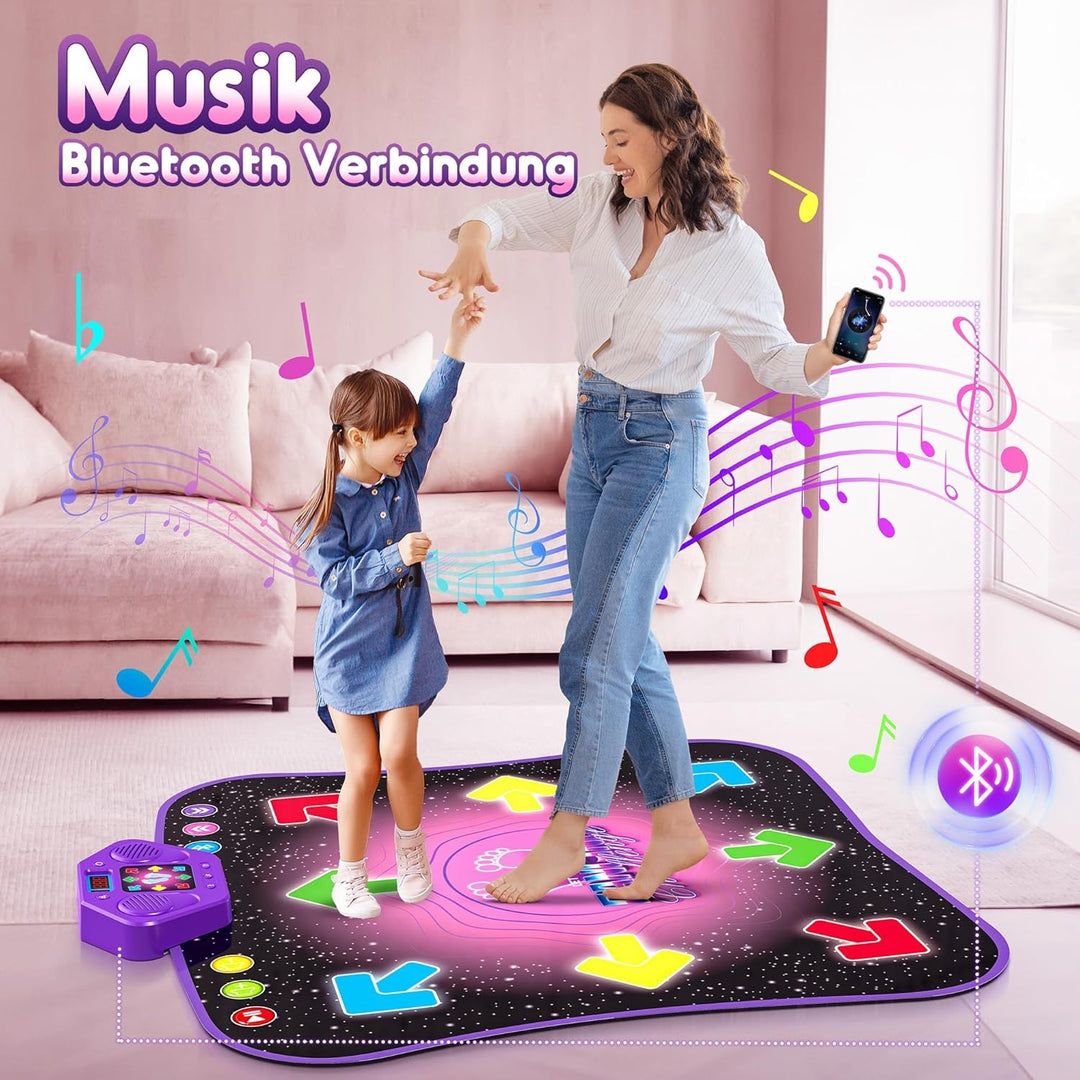 Tanzmatte für Kinder ab 6-8 Jahre Geschenke für Mädchen Tanzmatte mit Bluetooth Beleuchtete Musikmat