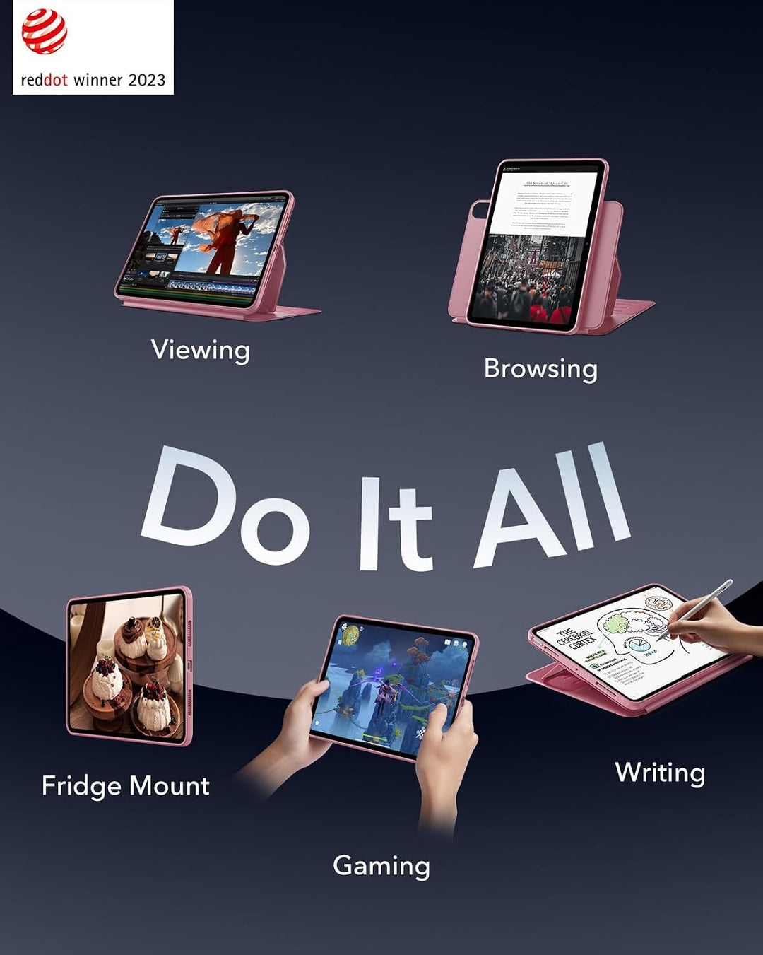 ESR Hülle für iPad Air 11 Zoll M4/M3/M2, iPad Air 8/7/6/5/4 (2026/2025/2024/2022/2020), drehbare Hül