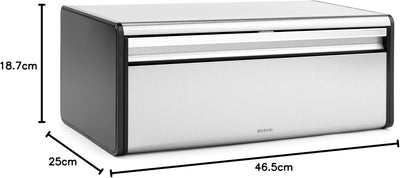 Brabantia Brotkasten Frontklappe, matt steel FPP, Mattiert Matt Steel Fingerprint Proof, Matt Steel