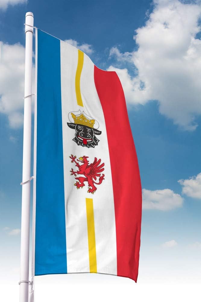 Deitert Bundesland-Flagge Mecklenburg-Vorpommern – 150x600 cm Mecklenburg-Vorpommern Fahne mit Wappe