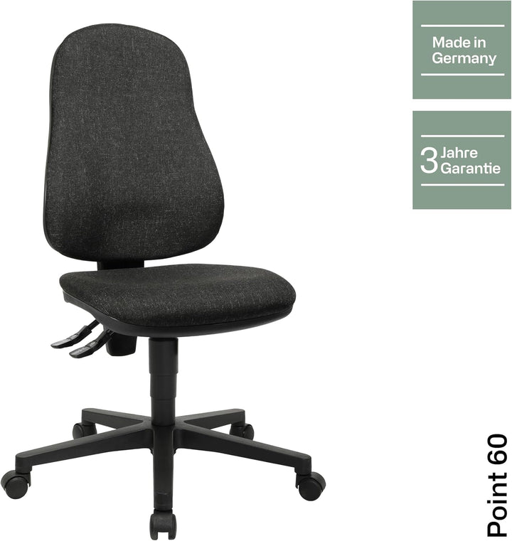 Topstar Point 60, Bürostuhl, Schreibtischstuhl, Stoff, anthrazit, Anthrazit