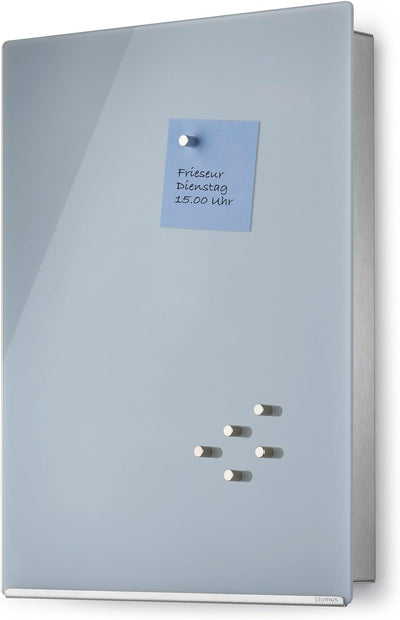blomus -VELIO- Schlüsselkasten / Glasmagnettafel in trendigem Grau, hochwertige Verarbeitung, 14 Sch