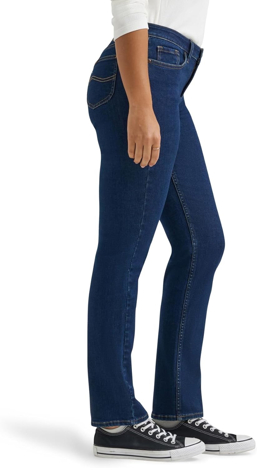 Lee Legendäre Damen-Jeans, mittlere Taille, gerades Bein, Übergrösse 2 Dark Secret, 2 Dark Secret
