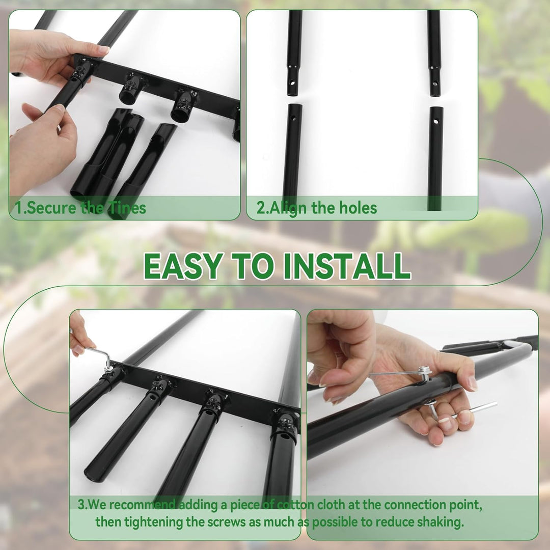 CDIYTOOL Rasenbelüfter, Gartenarbeit Rasen Aerato für Rasenpflege und verdichteten Boden, 4 Zinken H