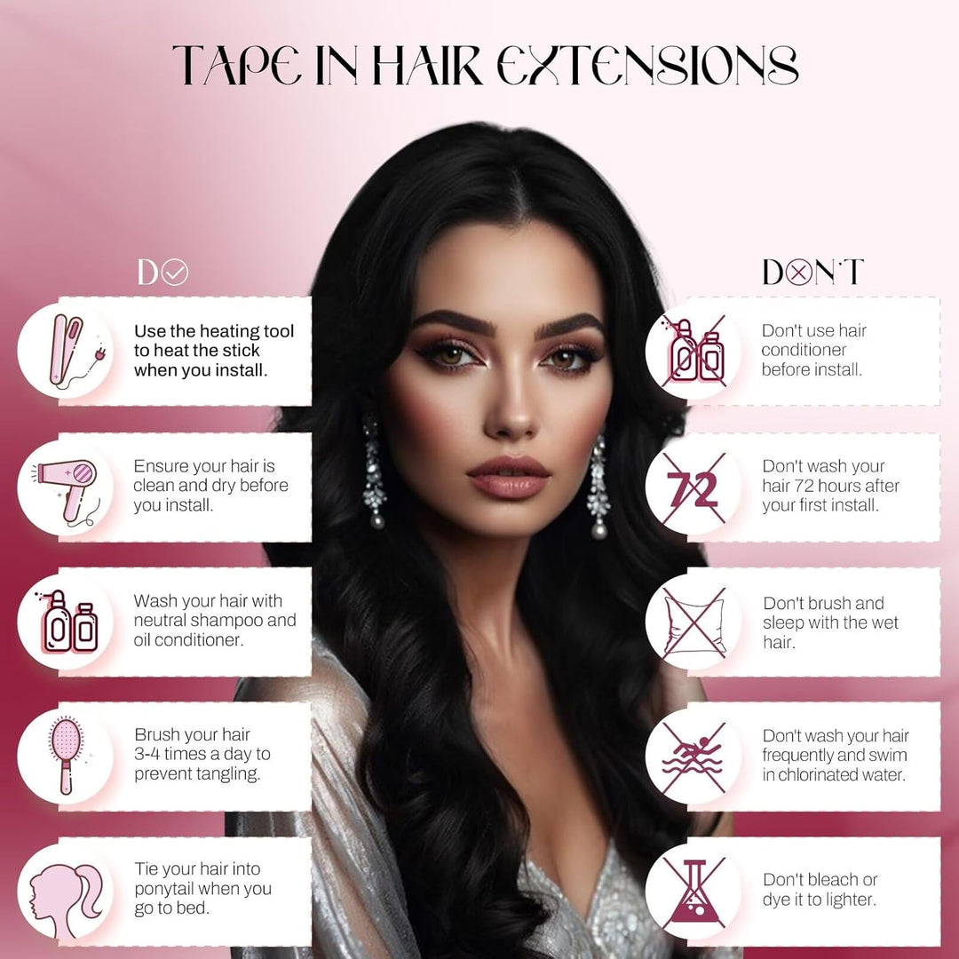 Vivien Remy Extensions Echthaar Tape in Schwarz Tape Extensions Echthaar Naturalich Extensions Tape