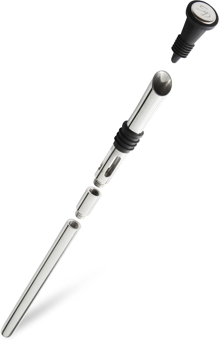 4-in-1 Weinkühlstab Premium Set - 100% Edelstahl Ausgiesser & Weinkühler, inkl. Verlängerung & Flasc
