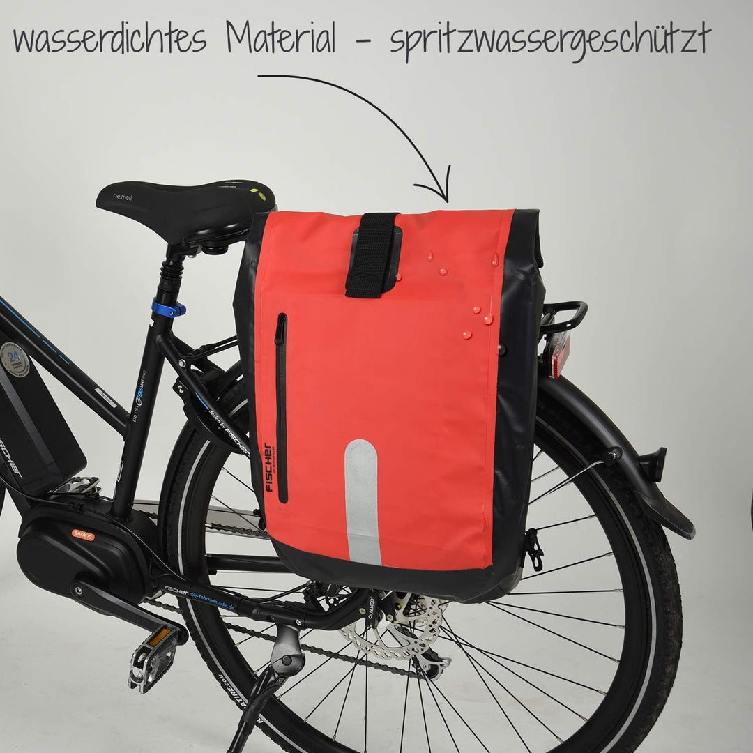 FISCHER 86282 Gepäckträger-Tasche für das Fahrrad, mit Rucksackfunktion, wasserdichtes Material, kom