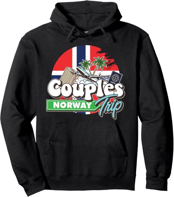Paare Reise Norwegen Gebunden Paar Reiseziel Urlaub Reise Pullover Hoodie