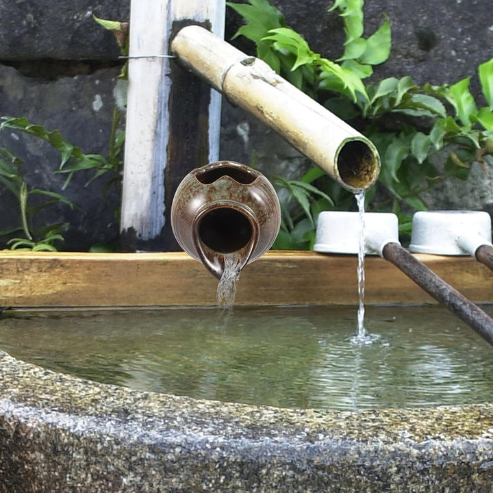 VANZACK Gartenbrunnen Im Freien Wasserspeier Für Teich Wasserspiel Pumpe DIY-Keramiktopf-Dekoration