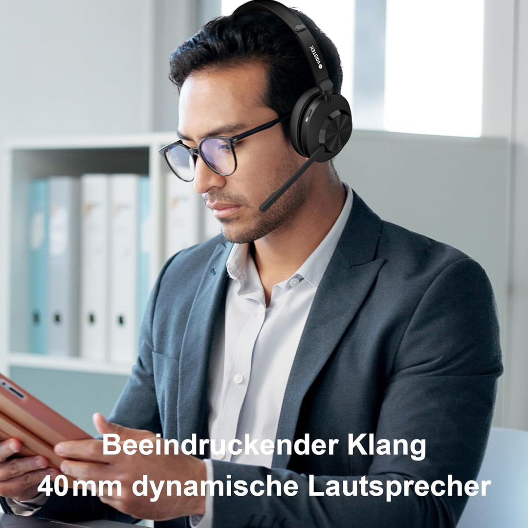 Voistek Kabelloses Headset, Bluetooth-Headset mit Mikrofon und Rauschunterdrückung,USB-Dongle für PC