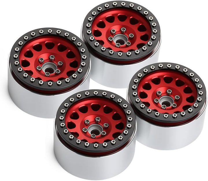 INJORA 4 Stücke 2,2 Beadlock Felgen Metall Räder Felge Set für 1:10 RC Rock Crawler Axial SCX10 RR10