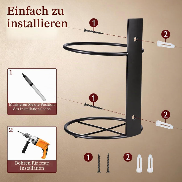 Cabilock 6Pcs Weinregal Wand Weinhalter Metall Rotwein Display Stand Einzelflaschenhalter für Hausba