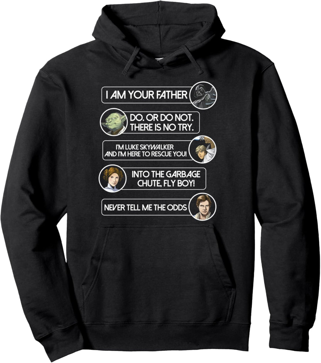 Star Wars Character Movie Quotes Pullover Hoodie