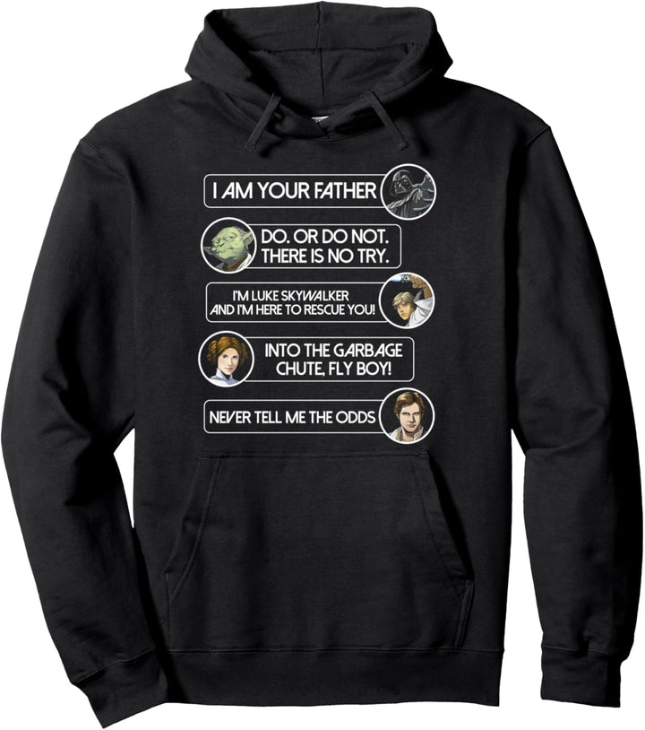 Star Wars Character Movie Quotes Pullover Hoodie