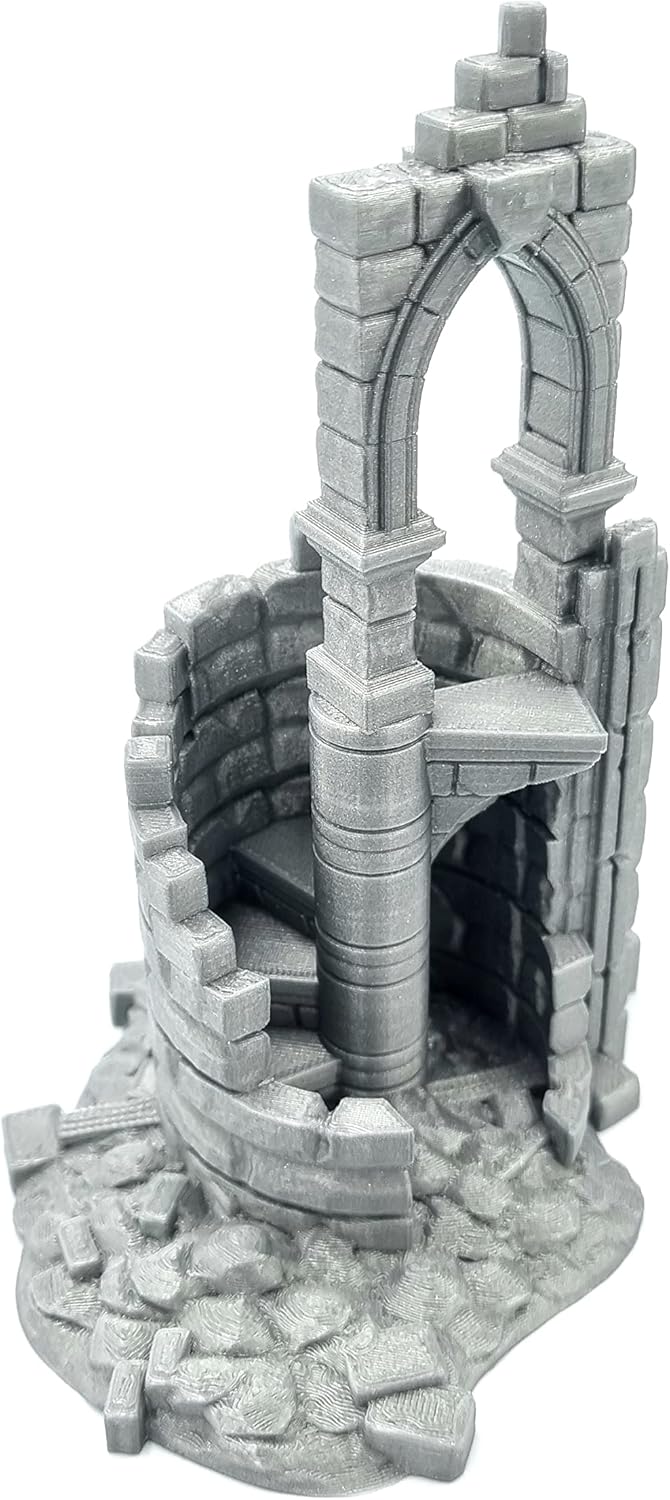 QP3D - Battle Ruined Building Wall, Terrain Scenery für Tabletop & RPG 28-32mm Miniaturen Wargame Pr