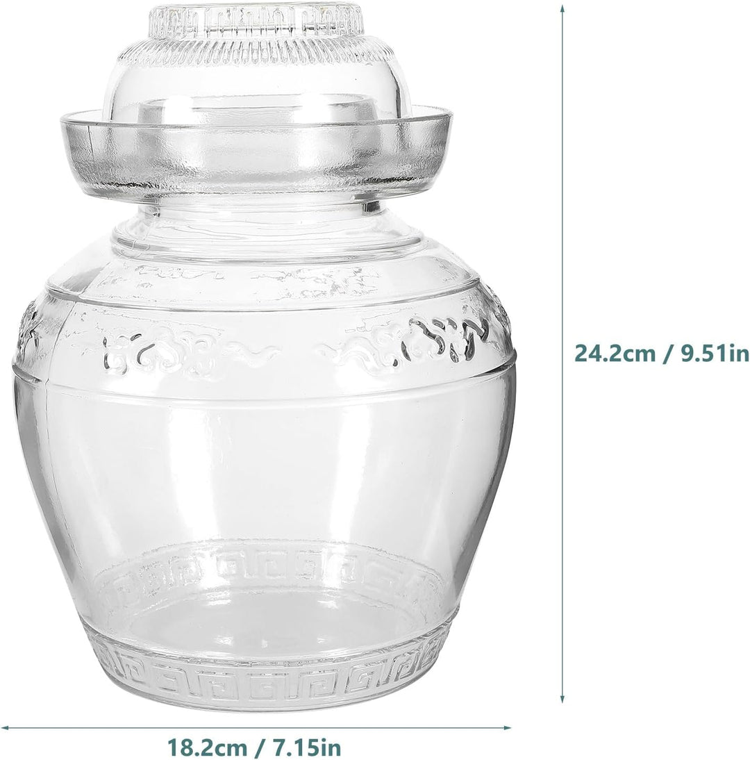 2,5-Liter-Einmachglas mit Deckel, Gärglas mit breiter Öffnung und Wasserverschluss für die Herstellu