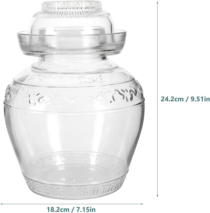 2,5-Liter-Einmachglas mit Deckel, Gärglas mit breiter Öffnung und Wasserverschluss für die Herstellu