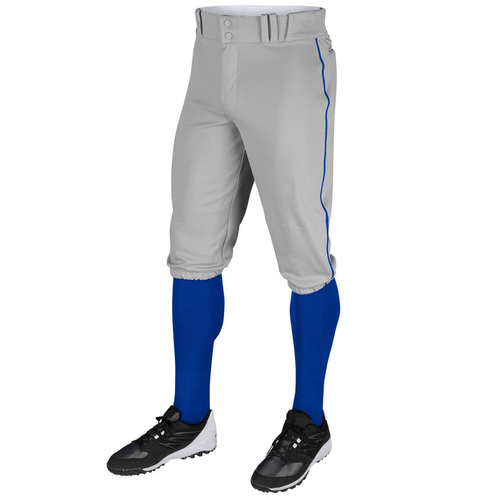 CHAMPRO Herren-Baseballhose mit DREI Kronen und Zopf S Grau, Royal Pipe Einfarbig, S Grau, Royal Pip