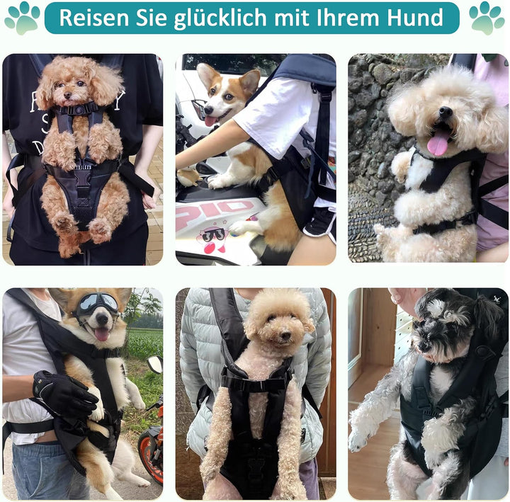ALLSOPETS Hunderucksack für Mittlere Hunde, Verstellbar und Leicht, Ideal zum Wandern, Radfahren, Re