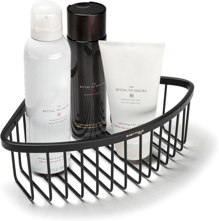 80S1 Shower Shelf – Duschkorb Ecke aus Edelstahl – 8cm Tiefer Duscheckregal Chrom – Rostfrei & Moder