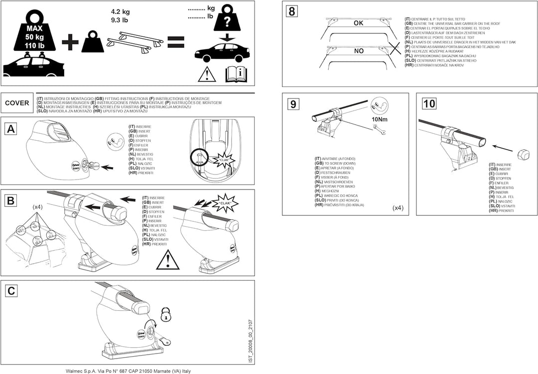 CAM System Dachträger vormontiert Rax – Cod.20008