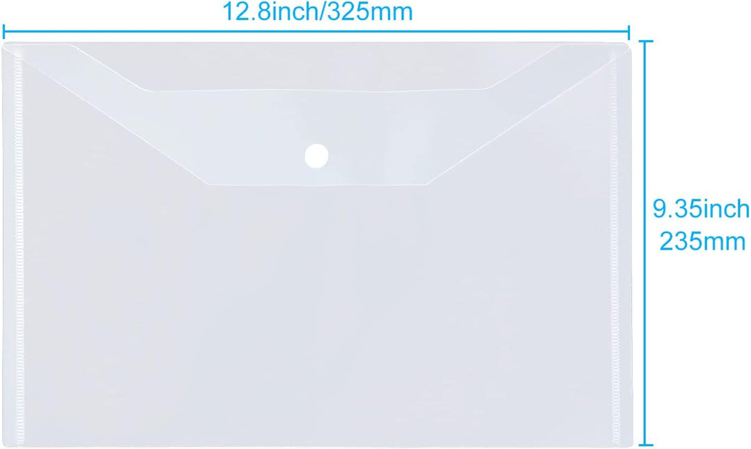 GOYADA 48 Stück Dokumententasche A4 Transparent, Dokumententasche mit Druckknopf aus Polypropylen, D