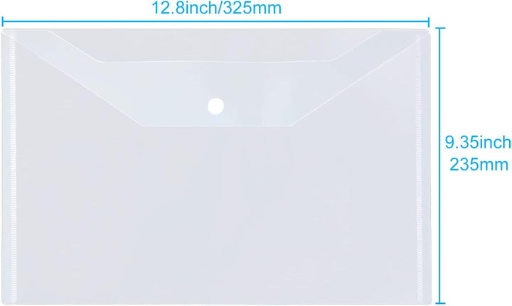 GOYADA 48 Stück Dokumententasche A4 Transparent, Dokumententasche mit Druckknopf aus Polypropylen, D
