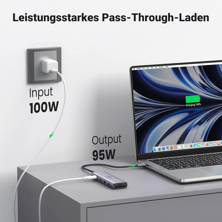 UGREEN USB C Hub 4K 60Hz USB C Adapter mit 100W PD, HDMI, SD/TF, 2 USB 3.0 Kompatibel mit MacBook Pr
