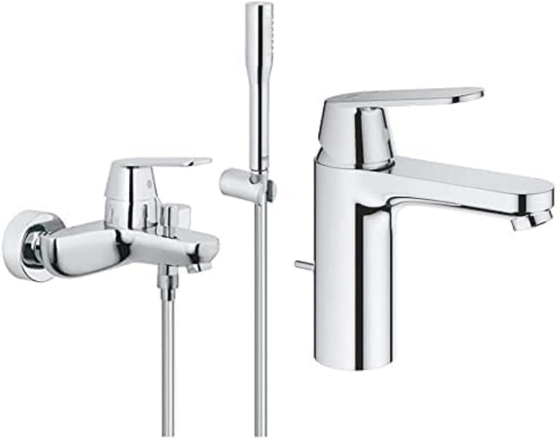 Grohe Eurosmart Cosmopolitan Badarmaturen Einhand-Wannenbatterie (DN 15, mit Brausegarnitur) chrom &