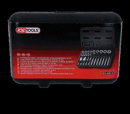 KS Tools 911.4301-2 TX-Steckschlüssel- und Bit-Satz, 30-tlg. Bits mit Bohrung