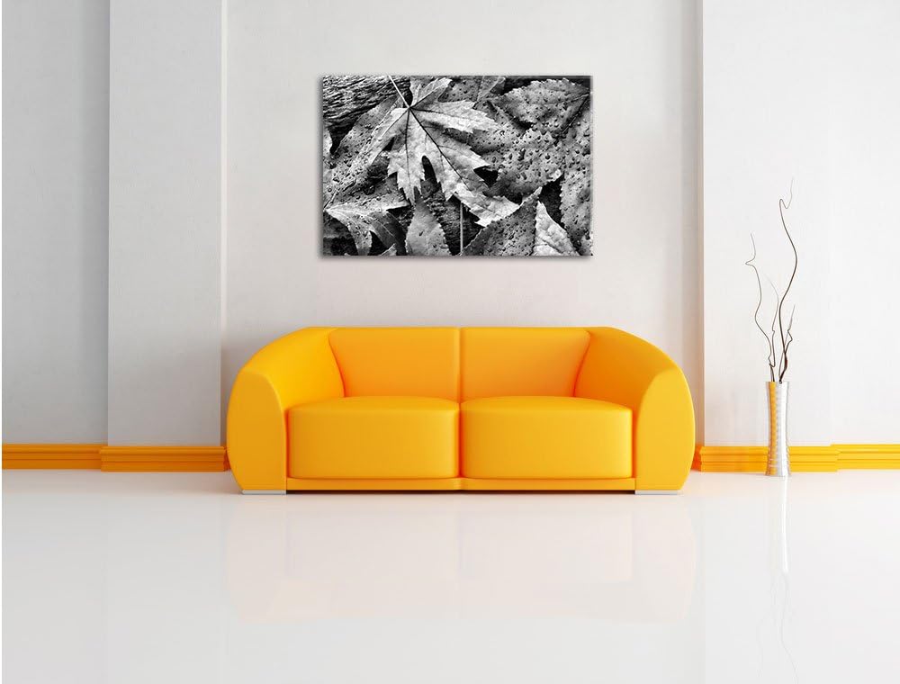 Pixxprint Bunte Herbstblätter / 100x70cm Leinwandbild bespannt auf Holzrahmen/Wandbild Kunstdruck De