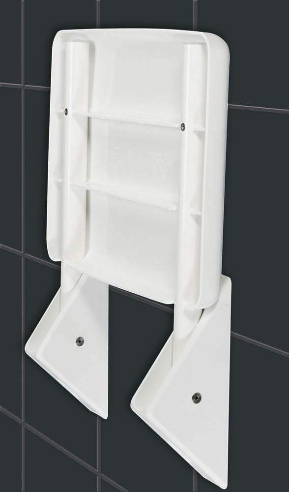 WENKO 17937100 Duschklappsitz Secura - 120 kg Tragkraft, Kunststoff - Polypropylen, 32 x 19 x 36 cm,