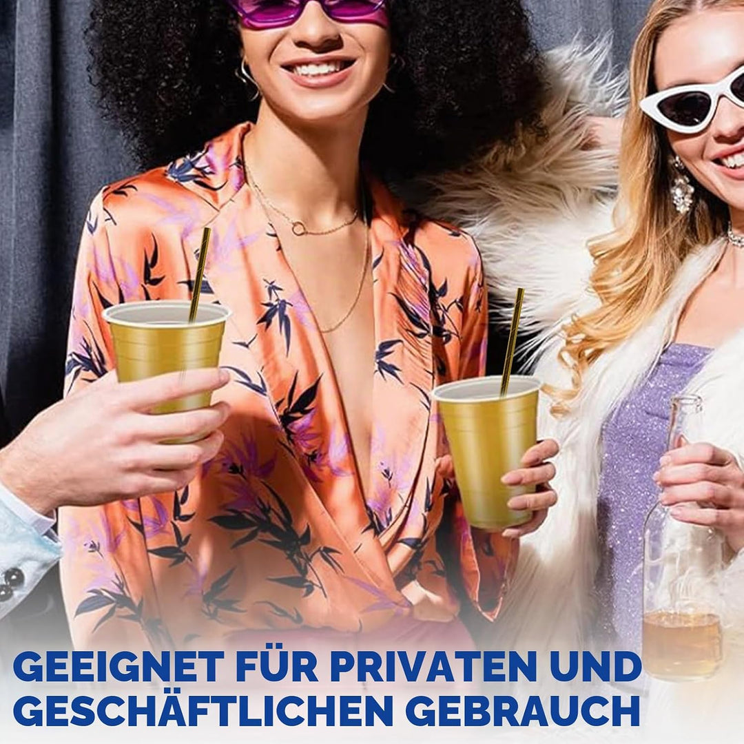 19,7 x 0,6 cm Einweg Trinkhalme aus Goldenem Papier 500 Stück für Cocktails, Hochzeiten, Partys, Sta