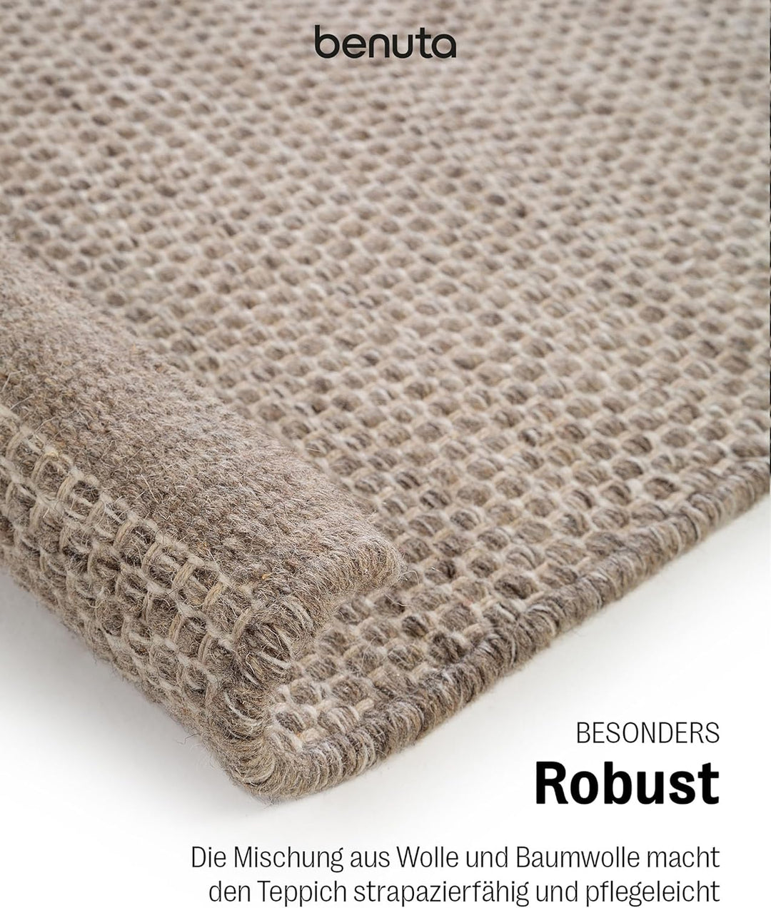 benuta Pure Wollteppich Rocco - Wolle - Rechteckig & im Style: Uni, Hygge & Cozy, Minimalistisch - P