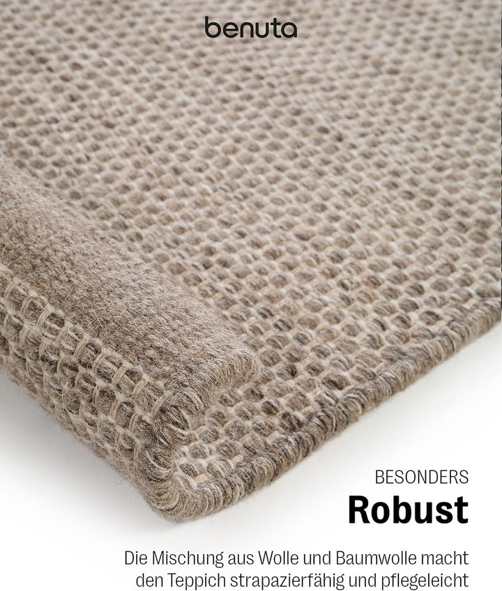 benuta Pure Wollteppich Rocco - Wolle - Rechteckig & im Style: Uni, Hygge & Cozy, Minimalistisch - P