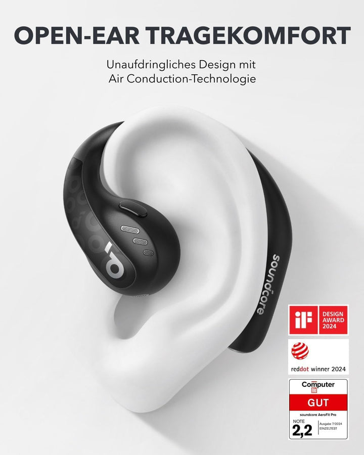 soundcore by Anker AeroFit Pro Open-Ear Headphones, Ultra Light, Ergonomic Design, Intense Sound LDA