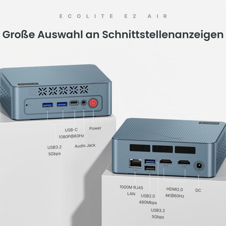 BOSGAME E2 Air 3501U Ryzen 5 Mini PC 8G DDR4 256G SATA SSD Triple Display | Mini-Desktop-PC mit bis