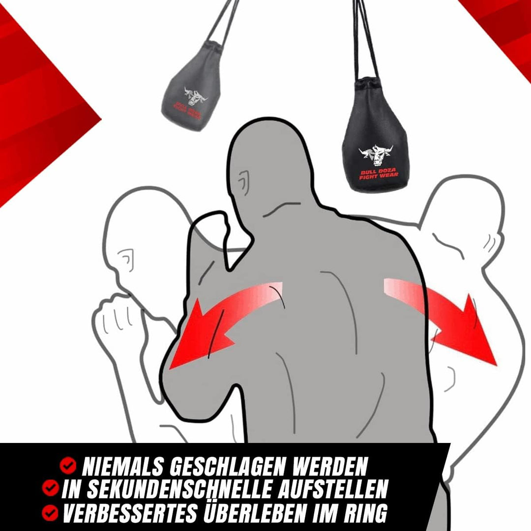 BULL DOZA FIGHT WEAR Ausweichen Reaktionstasche – Faustbreite – 1 kg wenn gefüllt – 2 Meter Seil zum