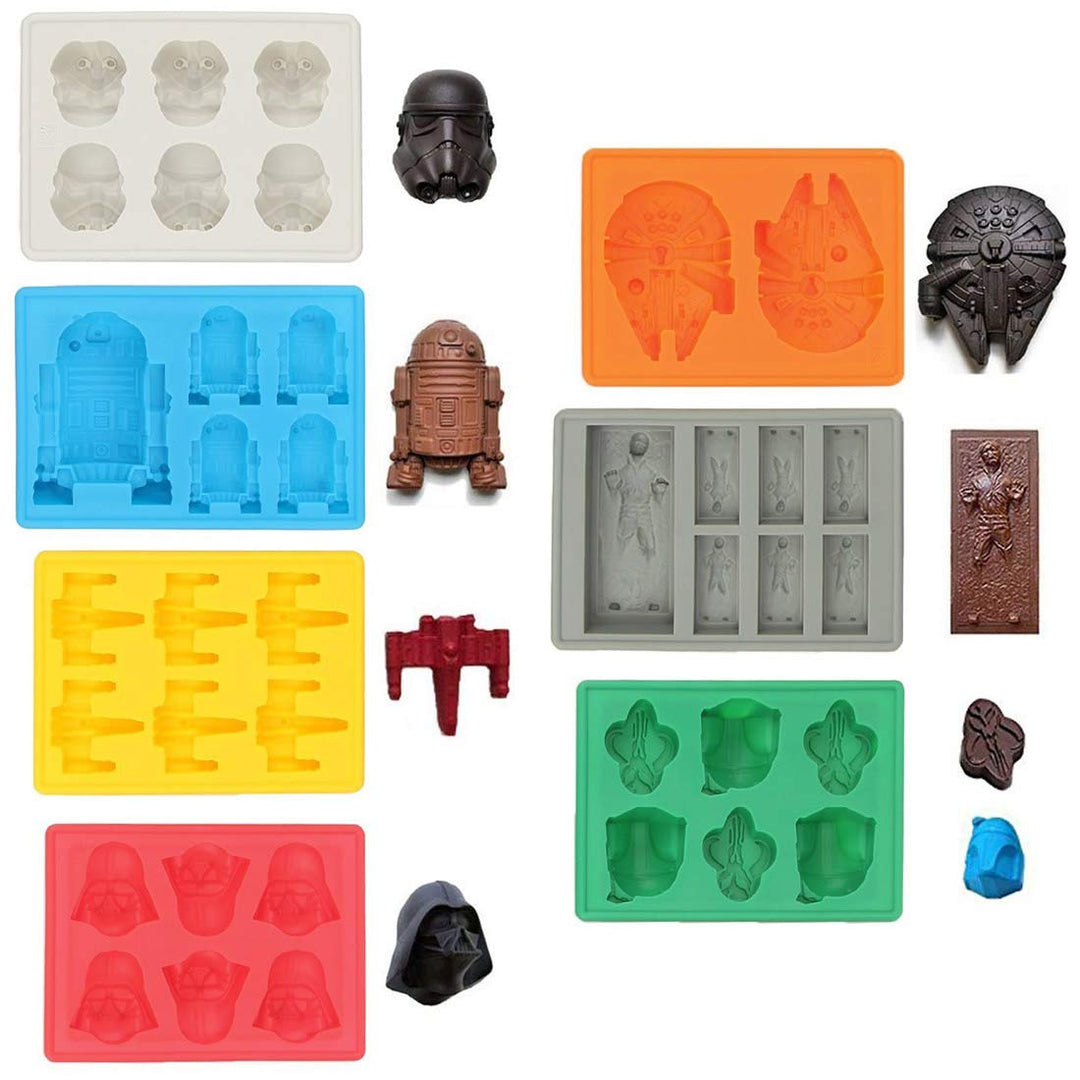 Sunerly Eiswürfelformen/Silikonförmchen in Form von Star-Wars-Charakteren, ideal für Schokolade, Eis