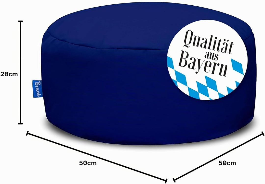Bruni Pouf Sitzhocker M in Königsblau – runder Sitzpouf, Indoor und Outdoor als Fusshocker, Yoga-Sit