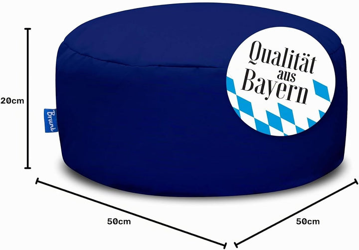 Bruni Pouf Sitzhocker M in Königsblau – runder Sitzpouf, Indoor und Outdoor als Fusshocker, Yoga-Sit