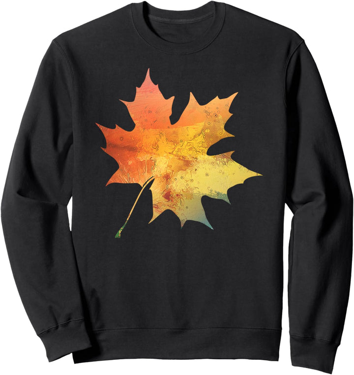 Vintage Herbst Retro Aquarell Ahornblatt Thema Sweatshirt