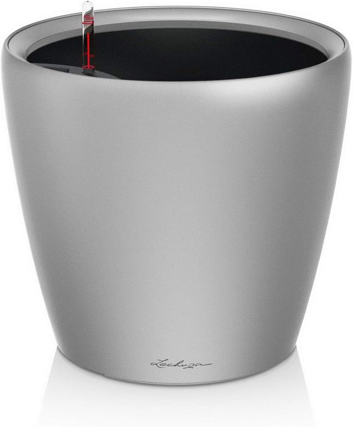 LECHUZA CLASSICO Premium LS 28 silber metallic 16048 28.5x28.5x26 cm Silber Metallic Single, 28.5x28