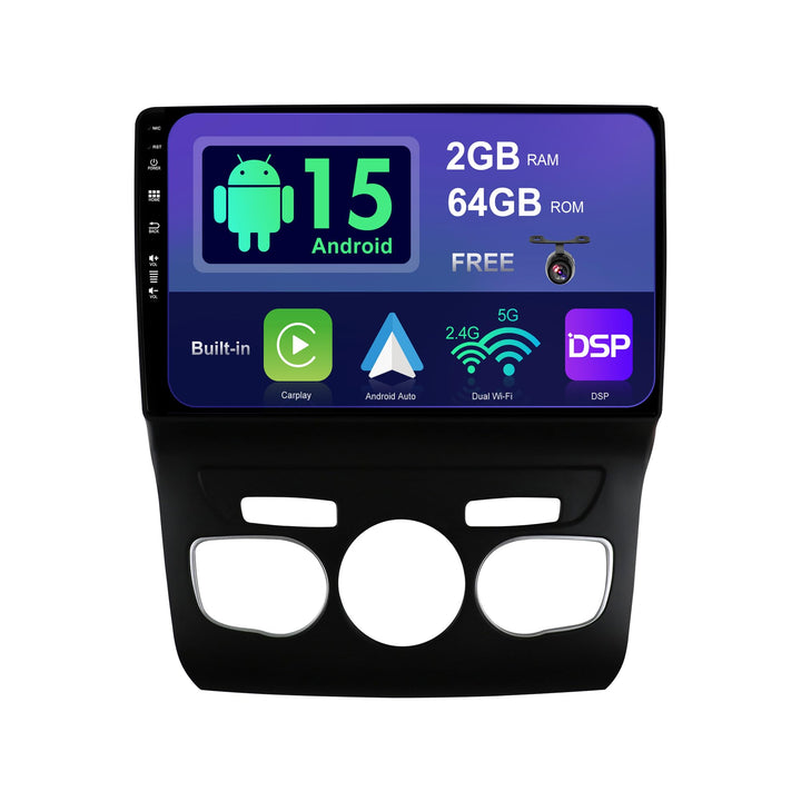 SXAUTO Android 12 IPS Autoradio für Citroen C4 C4L DS4 (2013-2017) - Eingebaut CarPlay/Android Auto