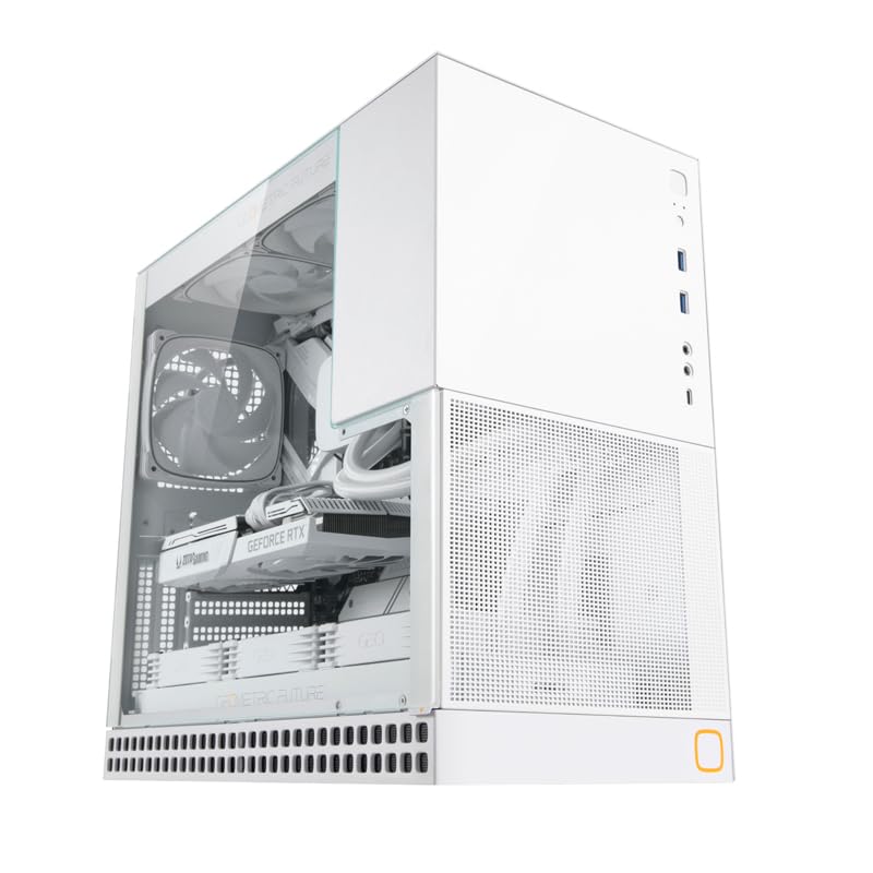 Geometric Future M4 King Arthur White Mid/Mini Tower, E-ATX/ATX Gaming-Gehäuse, vertikales Lufttunne