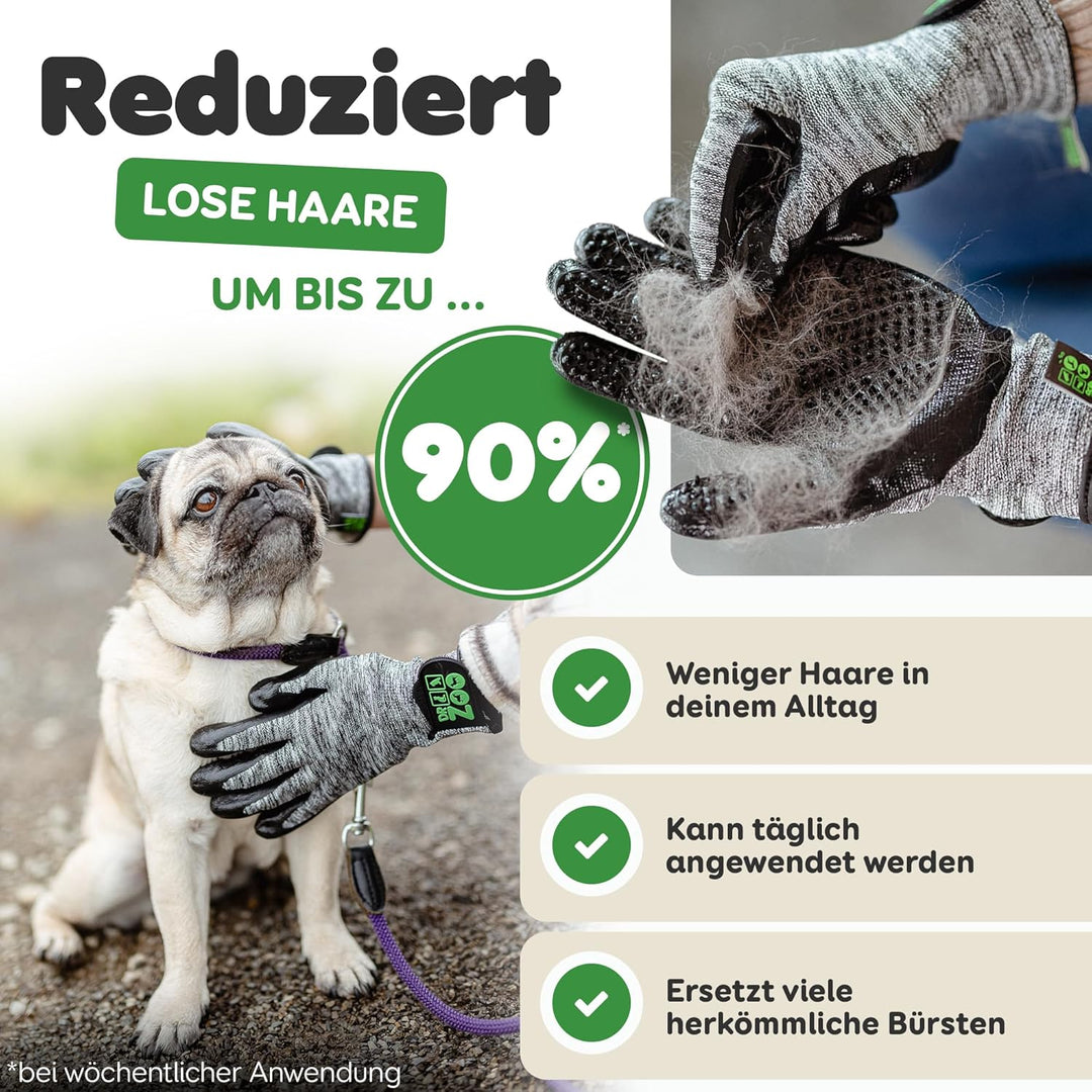 DR Zoo Gr. S Paar Fellpflegehandschuh zur Fellpflege - Handschuh für Hund und Katze, S