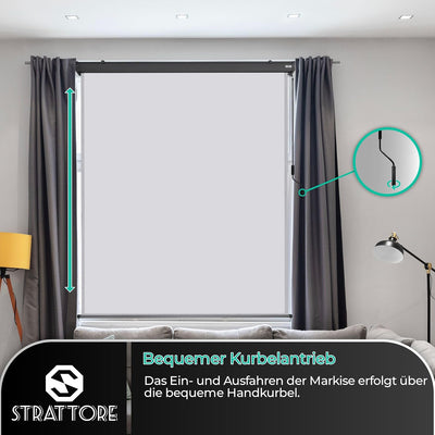Strattore Ausziehbare Senkrechtmarkise Vertikalmarkise 160 x 250 cm - Markise mit Kurbel für Terrass