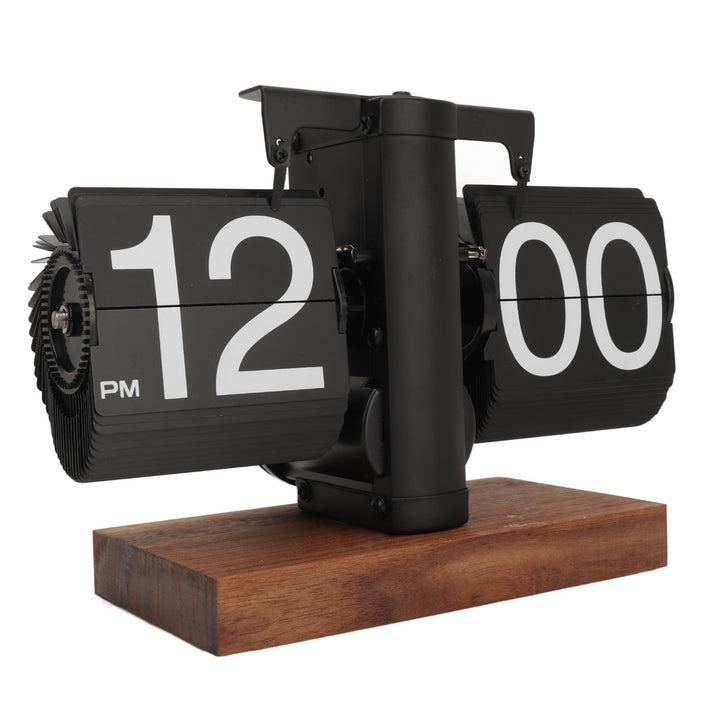 VBESTLIFE Flip-Tischuhr, Retro-Vintage-Auto-Flip-Tischuhr, Batteriebetriebene Uhr mit Grosser Zahl f