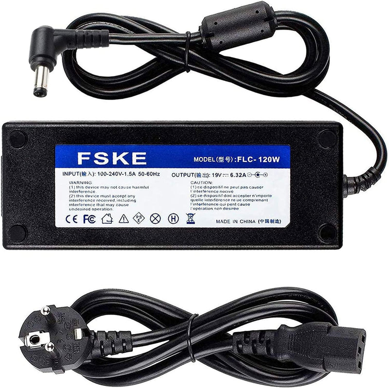 FSKE 120W 19V 6.32A Laptop Netzteil für Asus Toshiba Lenovo MSI usw Notebook Ladegerät AC Adapter La