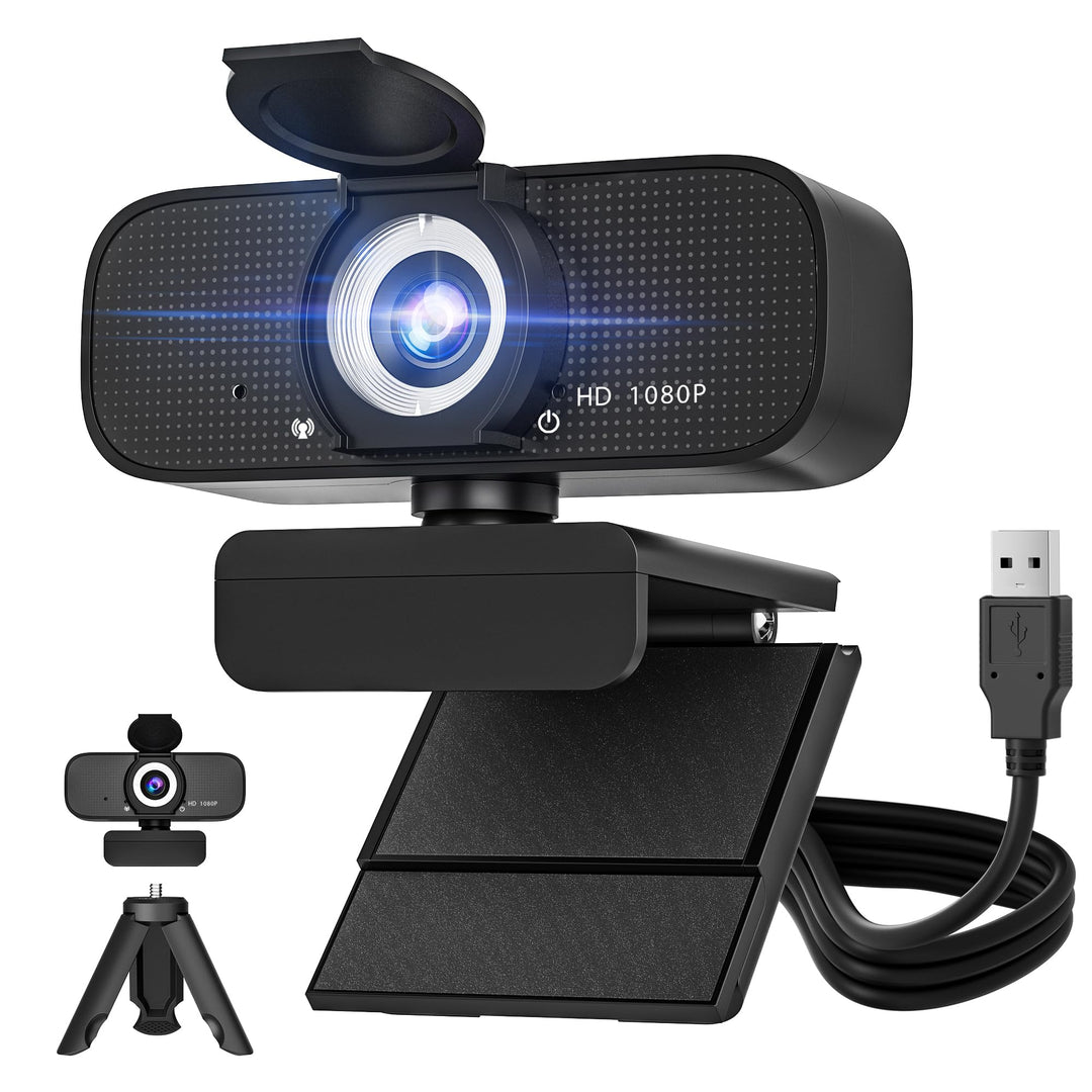 1080P HD Webcam für PC mit Autofokus & Noise Cancelling Mic Plug and Play Computer Kamera für Videok